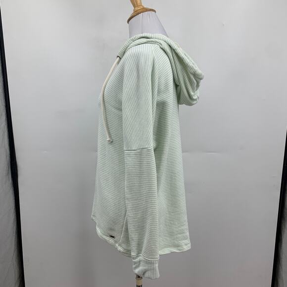 O'Neill Sweatshirt Womens S Small Mint White Striped Hooded Drawstring Pullover - Picture 3 of 11